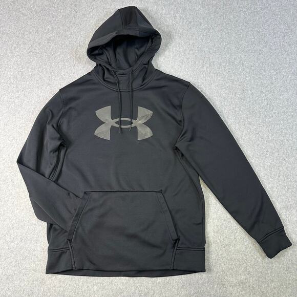 Under Armour Hoodie Gray Mens L Logo Loose Fit Pullover Activewear Sweatshirt - Picture 1 of 9